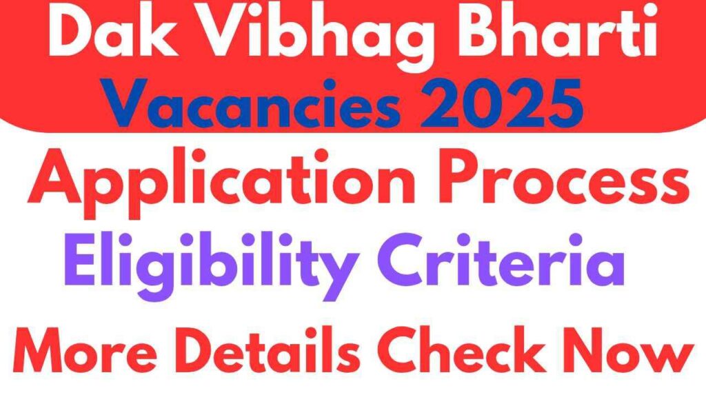 Post Office New Vacancy Dak Vibhag Bharti 2025, Eligibility