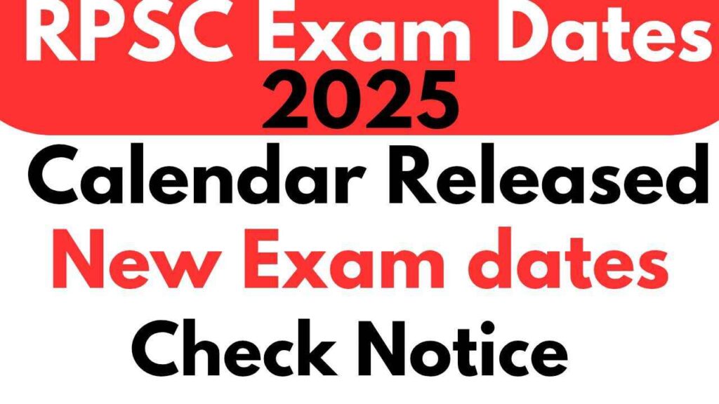 RPSC Exam Dates 2025