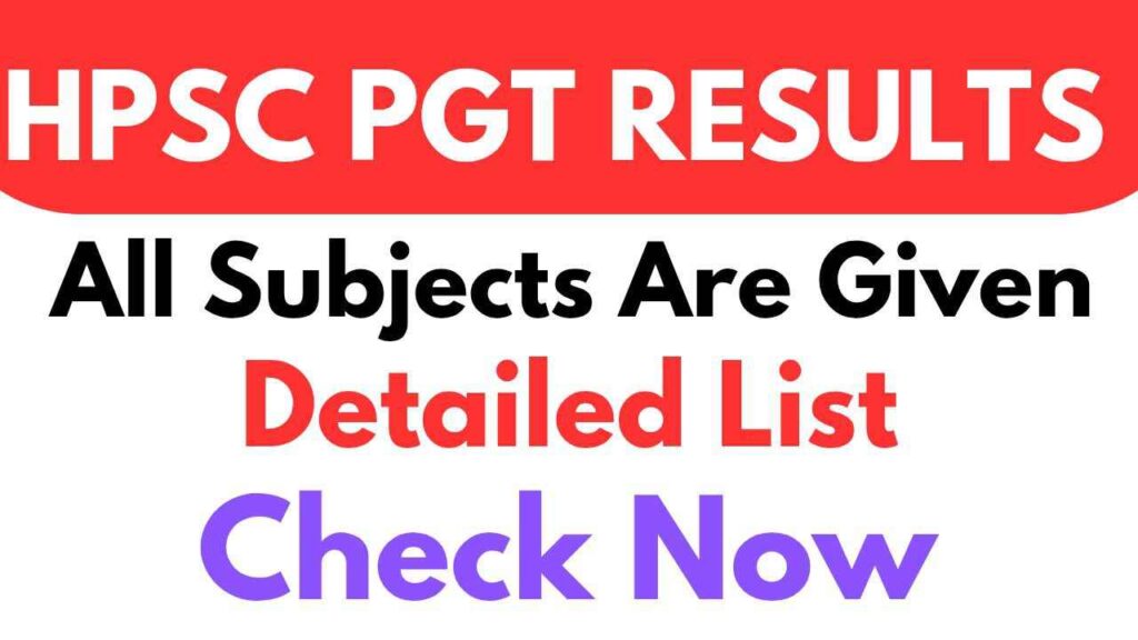 HPSC PGT Result 2025